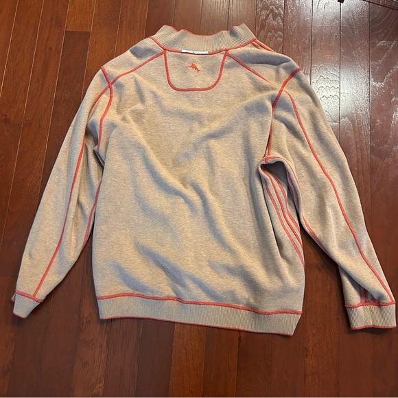 Tommy Bahama Flipshore Half Zip Reversible Pullover, Orange/Heather, Size XLarge - Picture 7 of 7